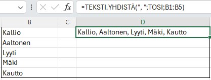Tekstialueiden yhdistäminen